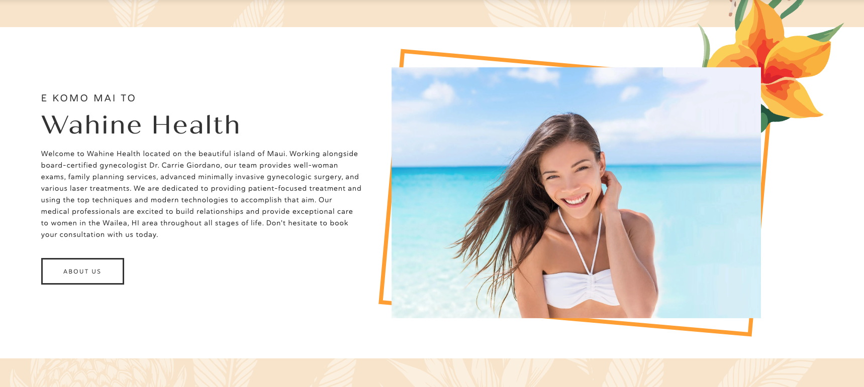 Floral homepage section
